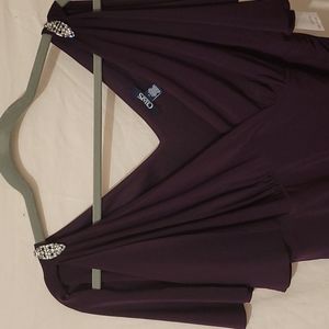 NWT Chaps Purple Flutter Sleeve Dress size 12
